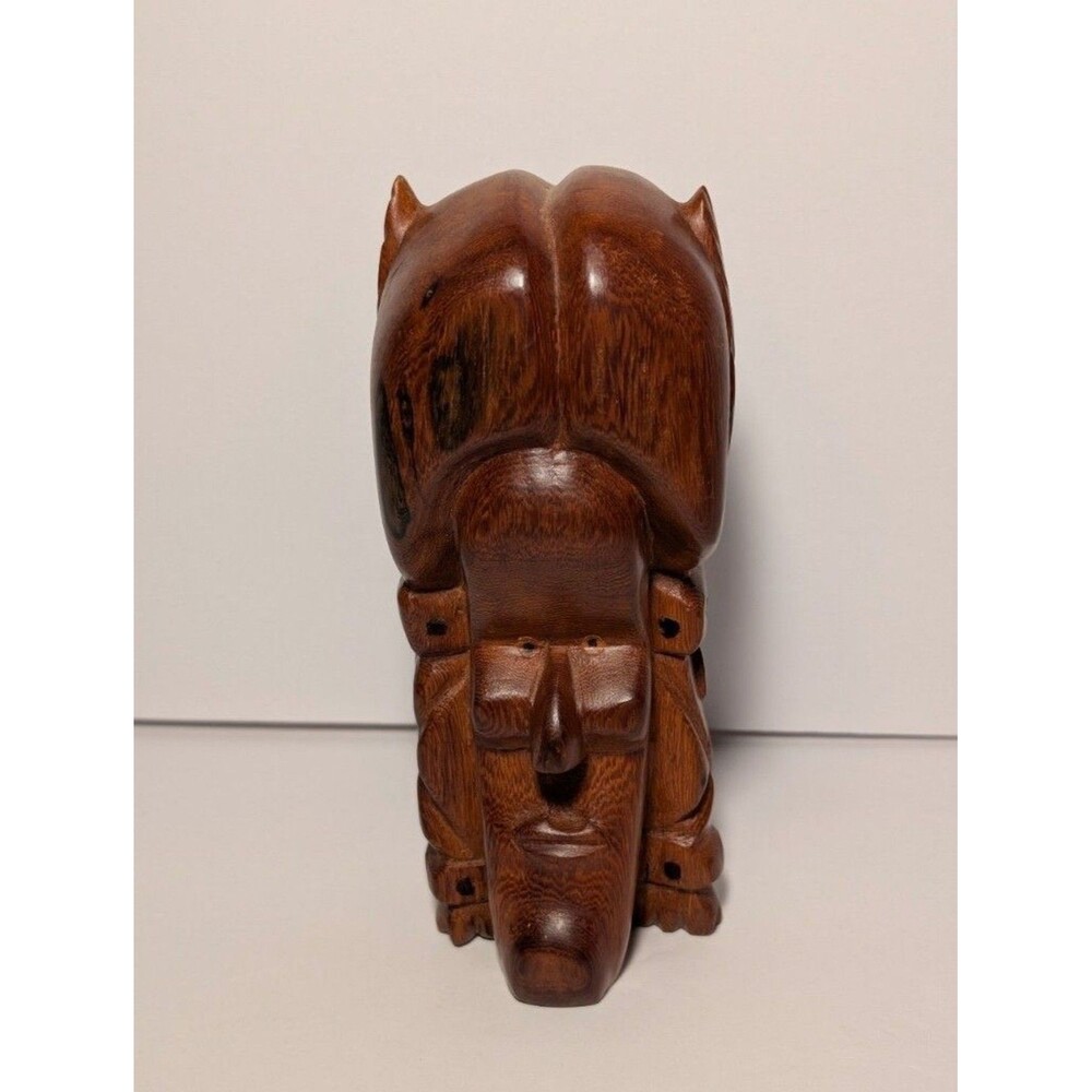 Hand-carved wooden tiki statue tribal polynesian 6.5"
